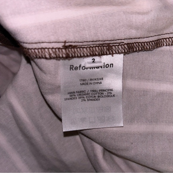 Reformation Westlake Stripe Mini Dress in Coffee Brown Size 2 - Picture 5 of 16